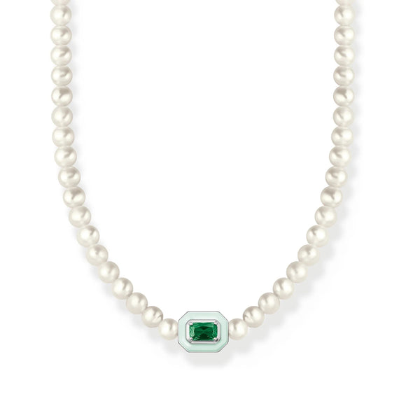 THOMAS SABO Choker Pearls With Green Stone TKE2183