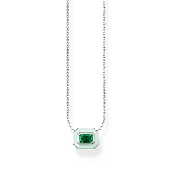 THOMAS SABO Octagon Green Stone Necklace TKE2186