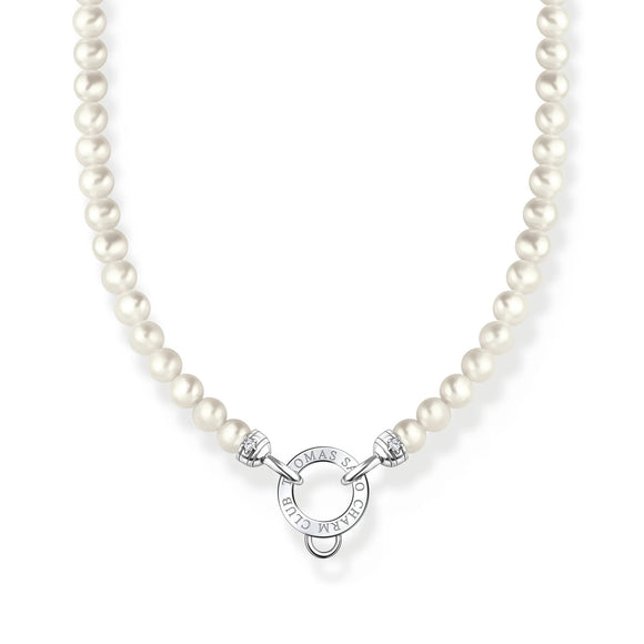 THOMAS SABO Silver Pearl Charm Necklace TKE2187WH