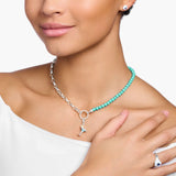 THOMAS SABO Link Chain Turquoise Bead Necklace TKE2188TU