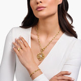 THOMAS SABO Golden Link Necklace with Ring Clasps and Zirconia TKE2192Y