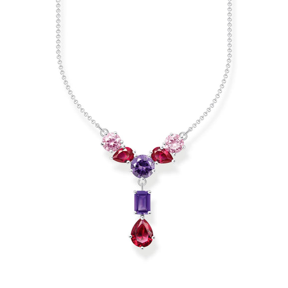 THOMAS SABO Heritage Glam Necklace in Y-Shape with Colourful Stones TKE2195AM