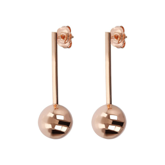 Bronzallure Long Earrings Ball Golden Rosè