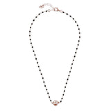 Bronzallure Black Spinel And Rose Pearl Necklace