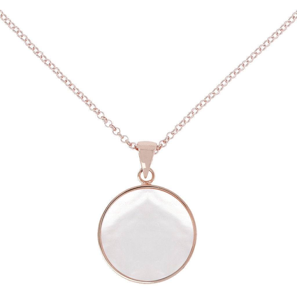 Bronzallure Mother of Pearl  Disc Necklace