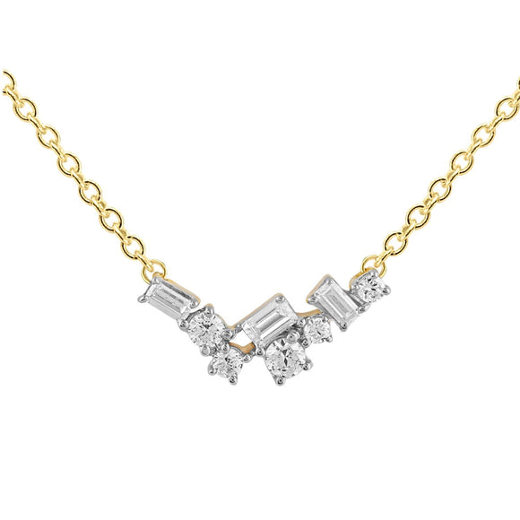 Necklace with 0.15ct Diamonds in 9K Yellow Gold