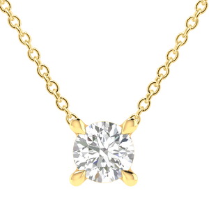 Diamond Round Necklace with 0.25ct Diamonds in 9K Yellow Gold