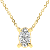 Diamond Oval Necklace with 0.25ct Diamonds in 9K Yellow Gold