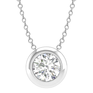 Diamond Round Necklace with 0.20ct Diamonds in 9K White Gold