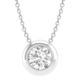 Diamond Round Necklace with 0.20ct Diamonds in 9K White Gold