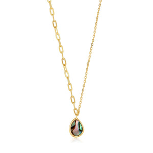 Ania Haie Gold Tidal Abalone Mixed Link Necklace | The Jewellery Boutique
