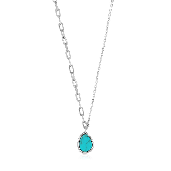 Ania Haie Silver Tidal Turquoise Mixed Link Necklace | The Jewellery Boutique