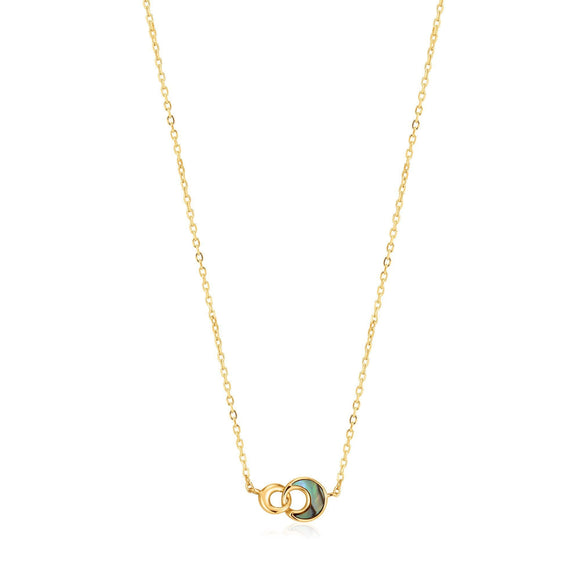 Ania Haie Gold Tidal Abalone Crescent Link Necklace | The Jewellery Boutique