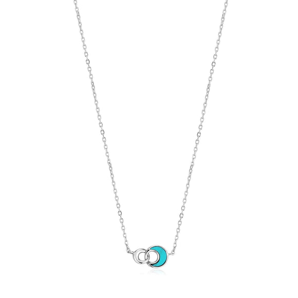 Ania Haie Silver Tidal Turquoise Crescent Link Necklace | The Jewellery Boutique