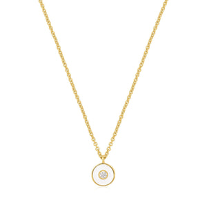 Ania Haie Optic White Enamel Disc Gold Necklace