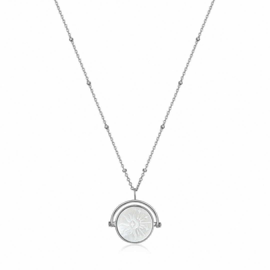 Sunbeam Emblem Silver Necklace