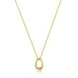 Ania Haie Navy Blue Enamel Gold Twisted Pendant Necklace