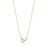 Ania Haie Gold Pearl Link Chain Necklace N043-02G