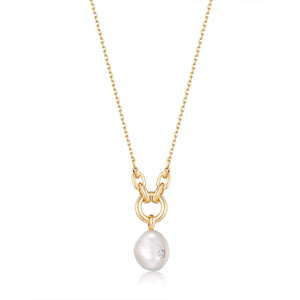 Ania Haie Gold Pearl Sparkle Pendant Necklace N043-03G