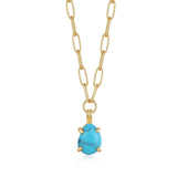 Ania Haie Gold Turquoise Chunky Chain Drop Pendant Necklace N044-04G