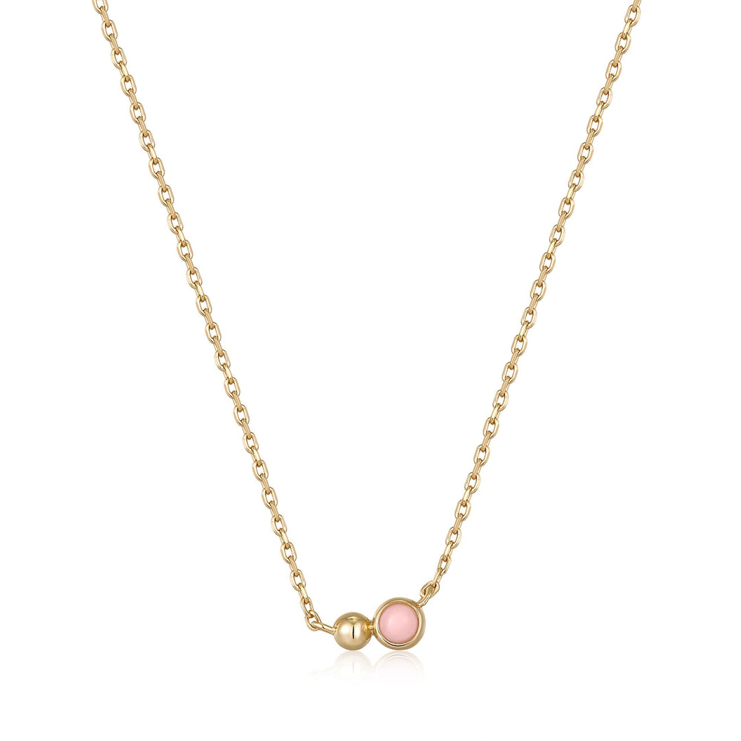 Ania Haie Gold Orb Rose Quartz Pendant Necklace N045-02G-RQ