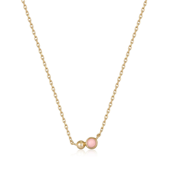 Ania Haie Gold Orb Rose Quartz Pendant Necklace N045-02G-RQ