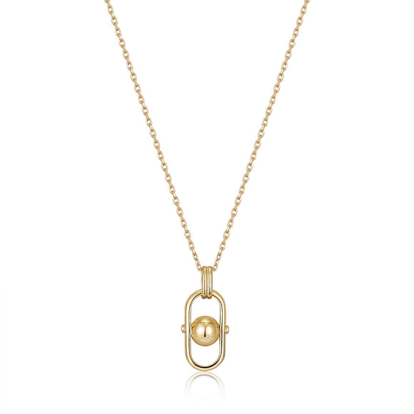 Ania Haie Gold Orb Link Drop Pendant Necklace N045-03G