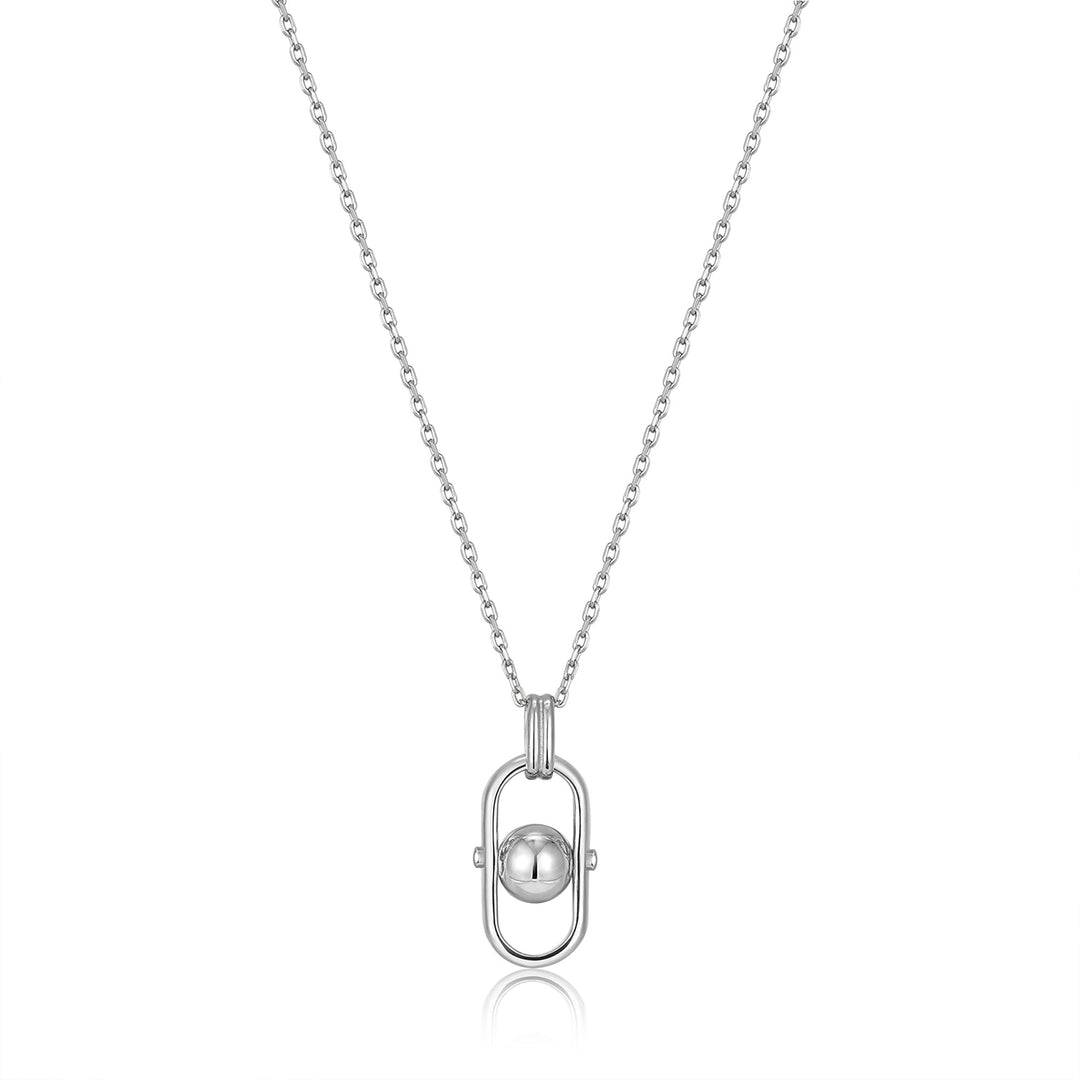 Ania Haie Silver Orb Link Drop Pendant Necklace N045-03H