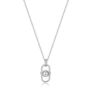 Ania Haie Silver Orb Link Drop Pendant Necklace N045-03H