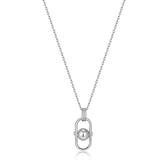 Ania Haie Silver Orb Link Drop Pendant Necklace N045-03H