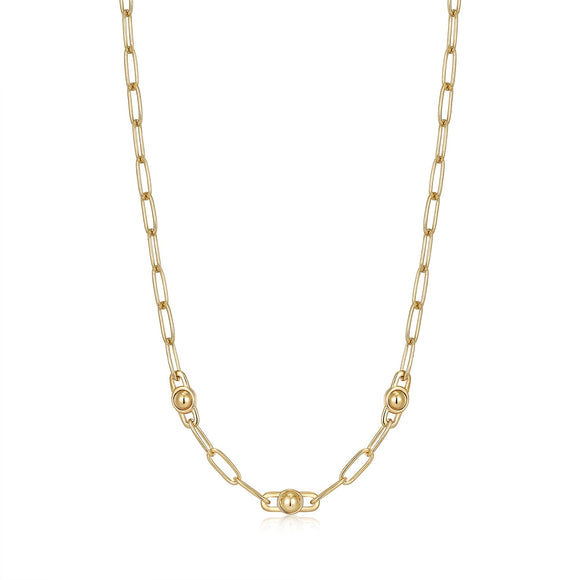 Ania Haie Gold Orb Link Chunky Chain Necklace N045-04G