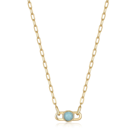 Ania Haie Gold Orb Amazonite Link Necklace N045-05G-AM