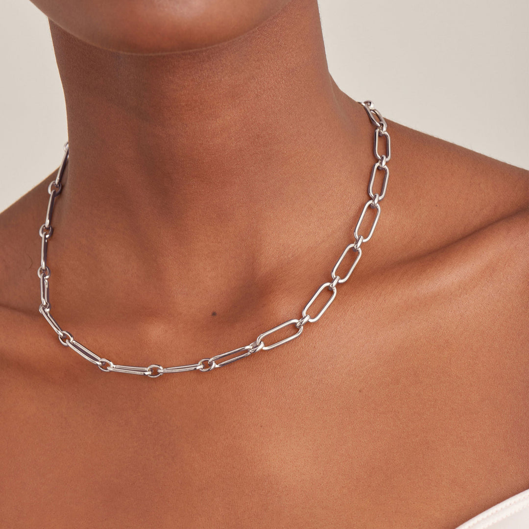 Ania Haie Silver Cable Connect Chunky Chain Necklace N046-02H