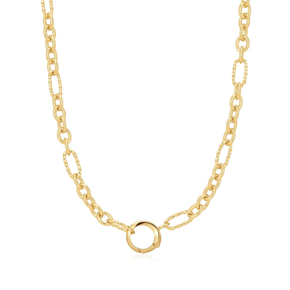 Ania Haie Gold Mixed Link Charm Chain Connector Necklace E048-03G