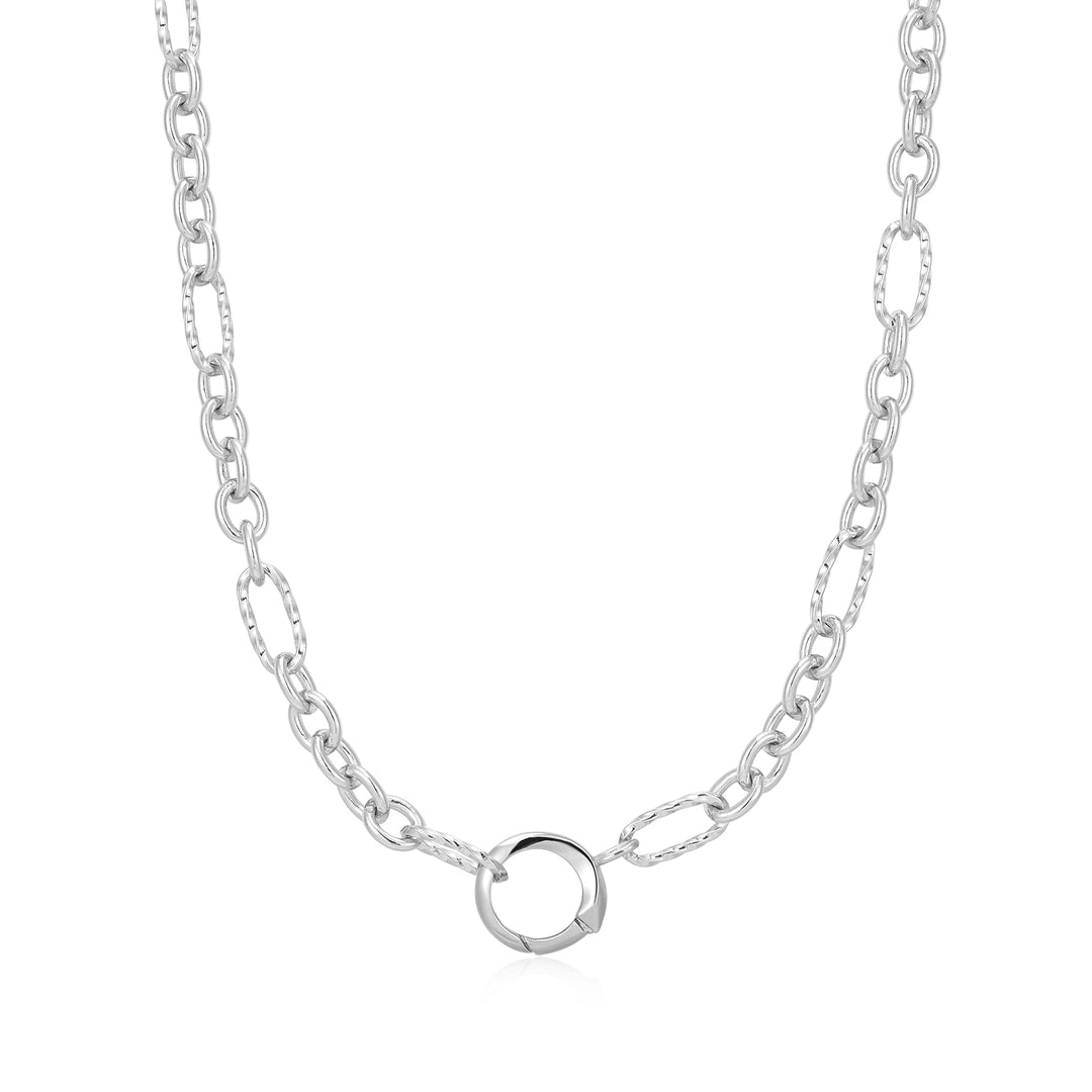 Ania Haie Silver Mixed Link Charm Chain Connector Necklace N048-03H