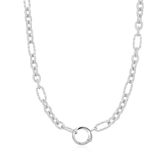 Ania Haie Silver Mixed Link Charm Chain Connector Necklace N048-03H
