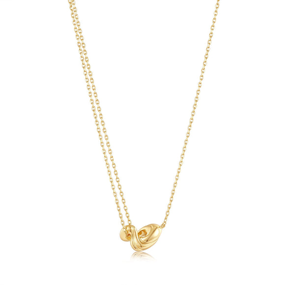 Ania Haie Gold Twisted Wave Mini Pendant Necklace N050-03G