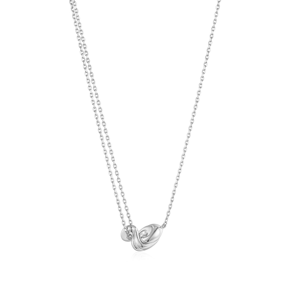 Ania Haie Silver Twisted Wave Mini Pendant Necklace N050-03H