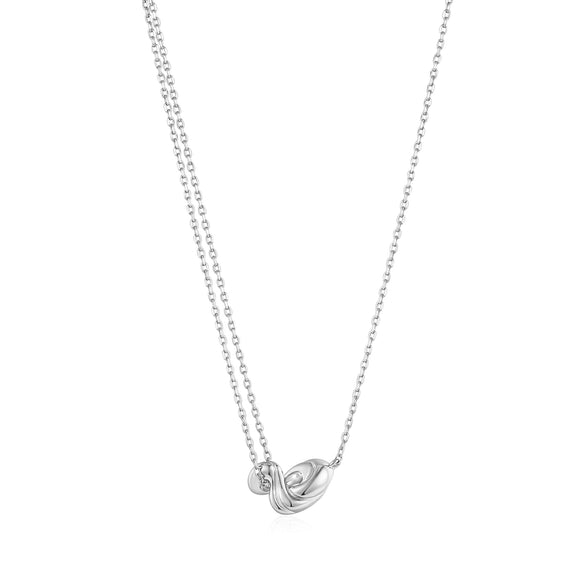 Ania Haie Silver Twisted Wave Mini Pendant Necklace N050-03H