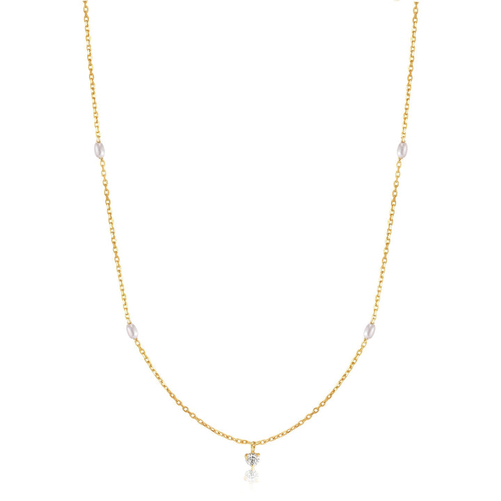 Ania Haie 14kt Gold Pearl and White Sapphire Necklace NAU003-01YG