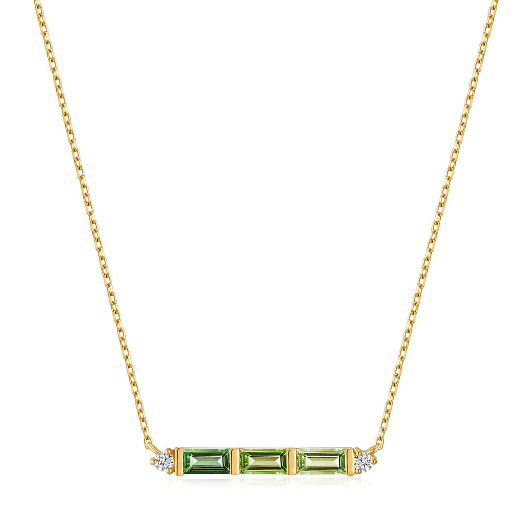 Ania Haie 14kt Gold Tourmaline and White Sapphire Bar Necklace NAU005-02YG