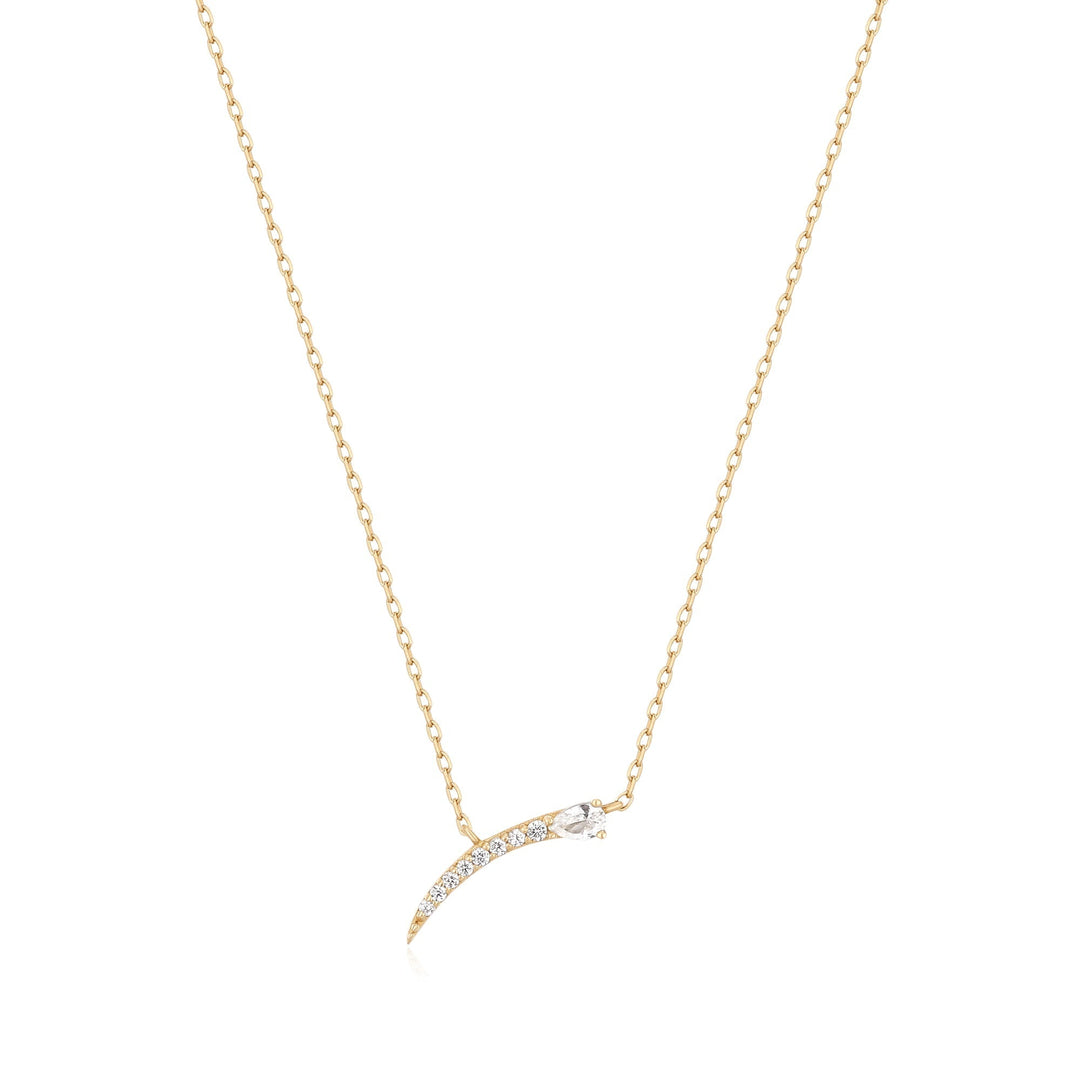 Ania Haie 14kt Gold White Sapphire Bar Pendant Necklace NAU007-01YG