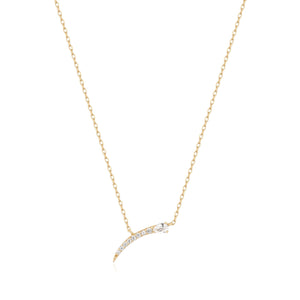 Ania Haie 14kt Gold White Sapphire Bar Pendant Necklace NAU007-01YG