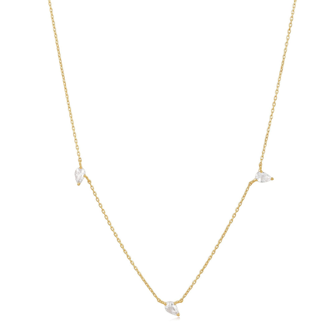 Ania Haie 14kt Gold White Sapphire Drop Necklace NAU007-02YG