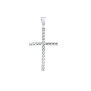 Diamond Cross Pendant with 0.10ct Diamonds in 9K White Gold