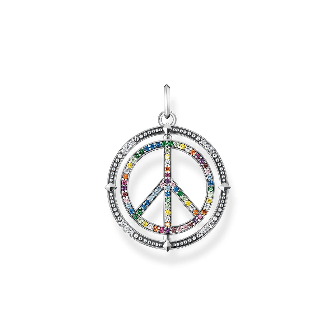 THOMAS SABO Blackened Silver Pendant Peace Sign TPE941MC