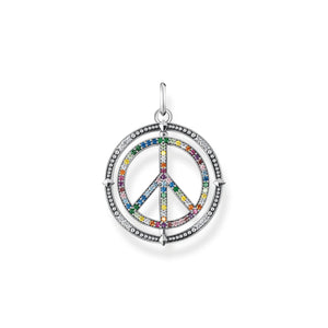 THOMAS SABO Blackened Silver Pendant Peace Sign TPE941MC