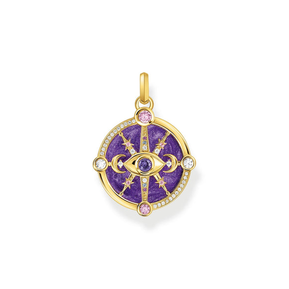 THOMAS SABO Gold Cosmic Eye Pendant with Colourful Stones TPE956Y