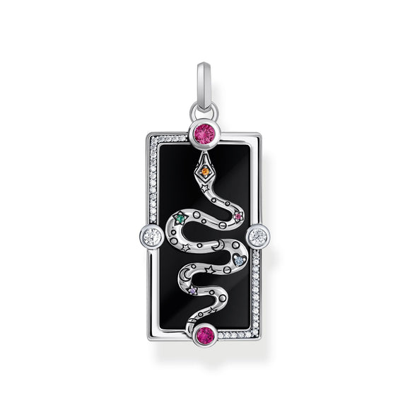 THOMAS SABO Cosmic Pendant with A Snake, Black Cold Enamel and Various Stones TPE958