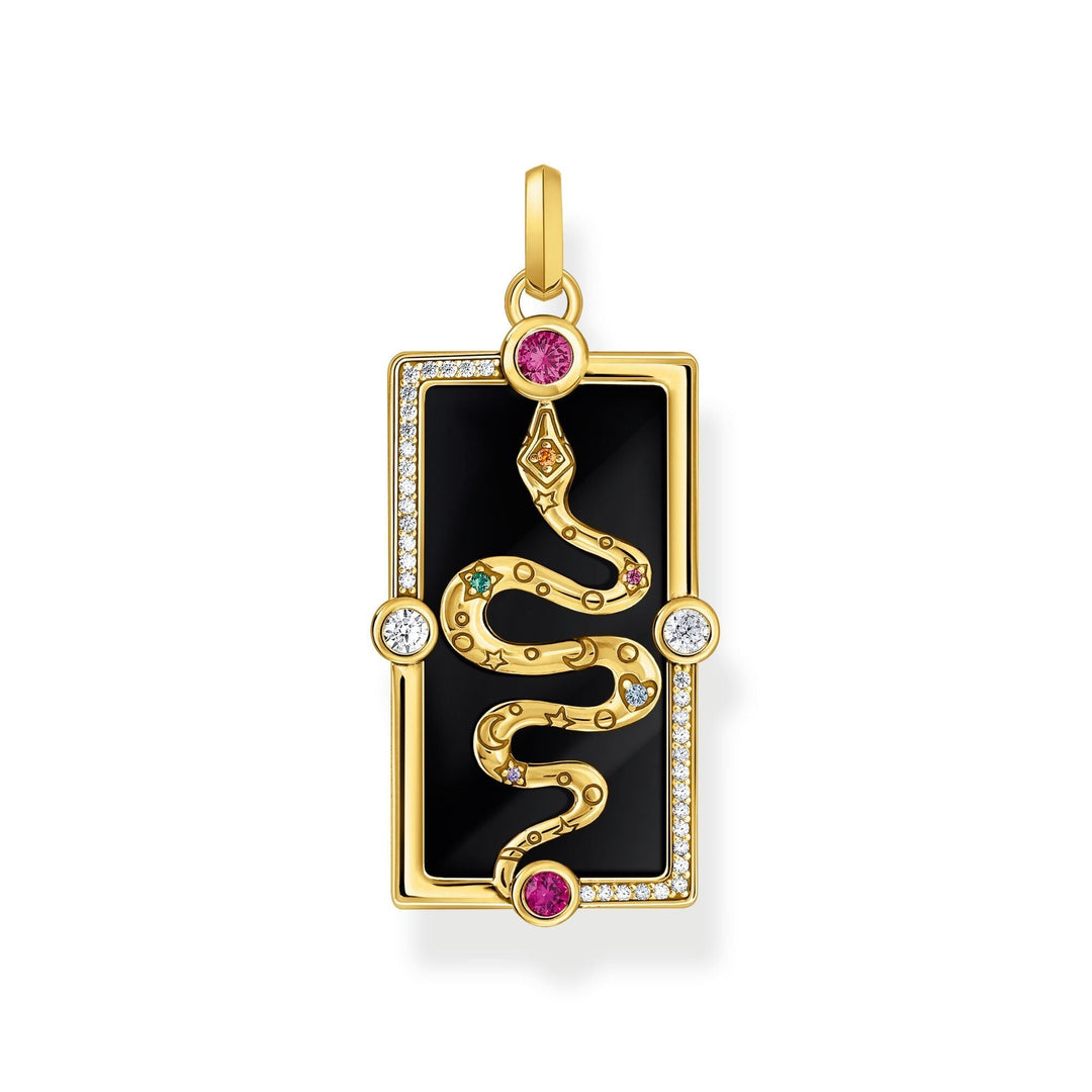 THOMAS SABO Gold Cosmic Pendant with Snake and Stones TPE958Y